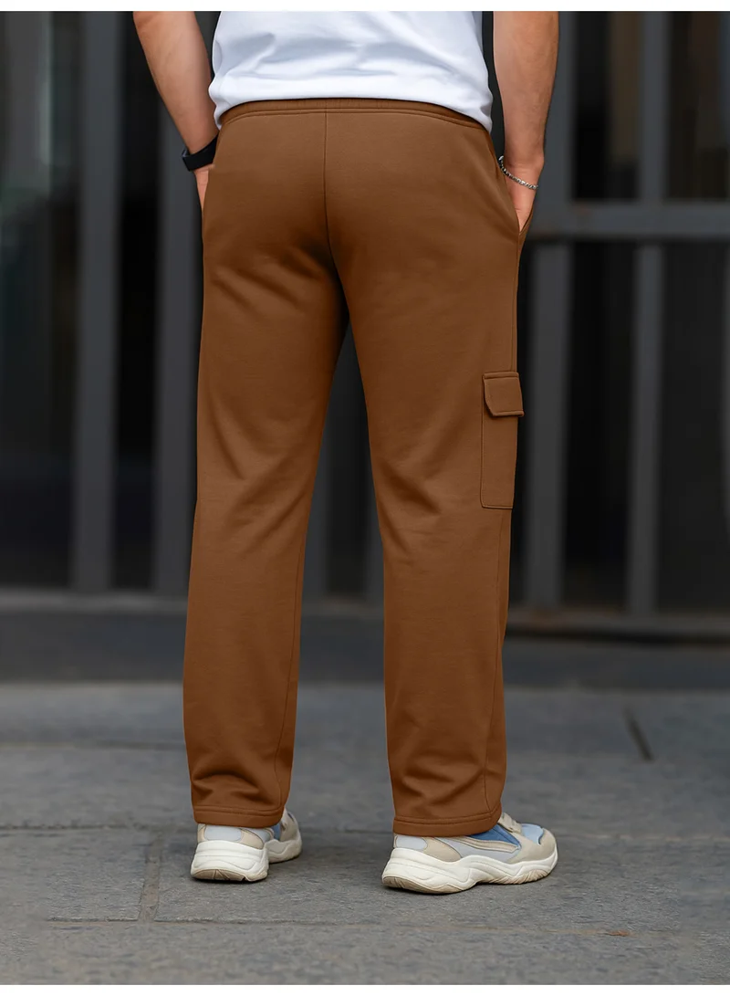 Maniac Maniac Mens Solid Brown Baggy Fit Cargo