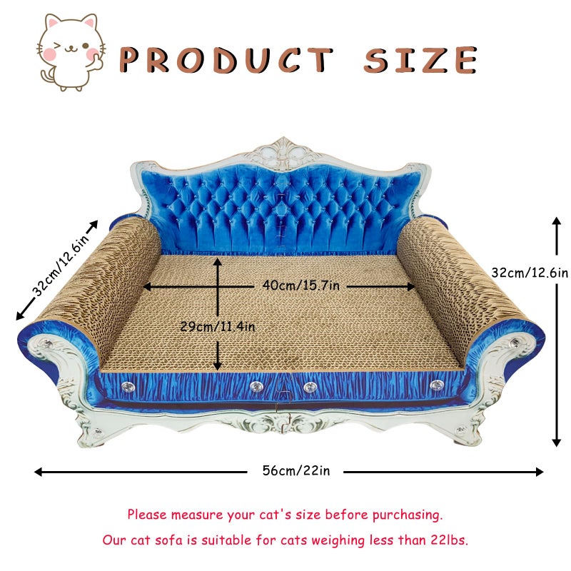 INRLKIT Luxury Cardboard Cat Scratcher Sofa Bed, Couch Shaped Cat Scratching Board, Scratch Lounge with Catnip, Scratcher for Indoor Cats Kittens Kitties - Image 2