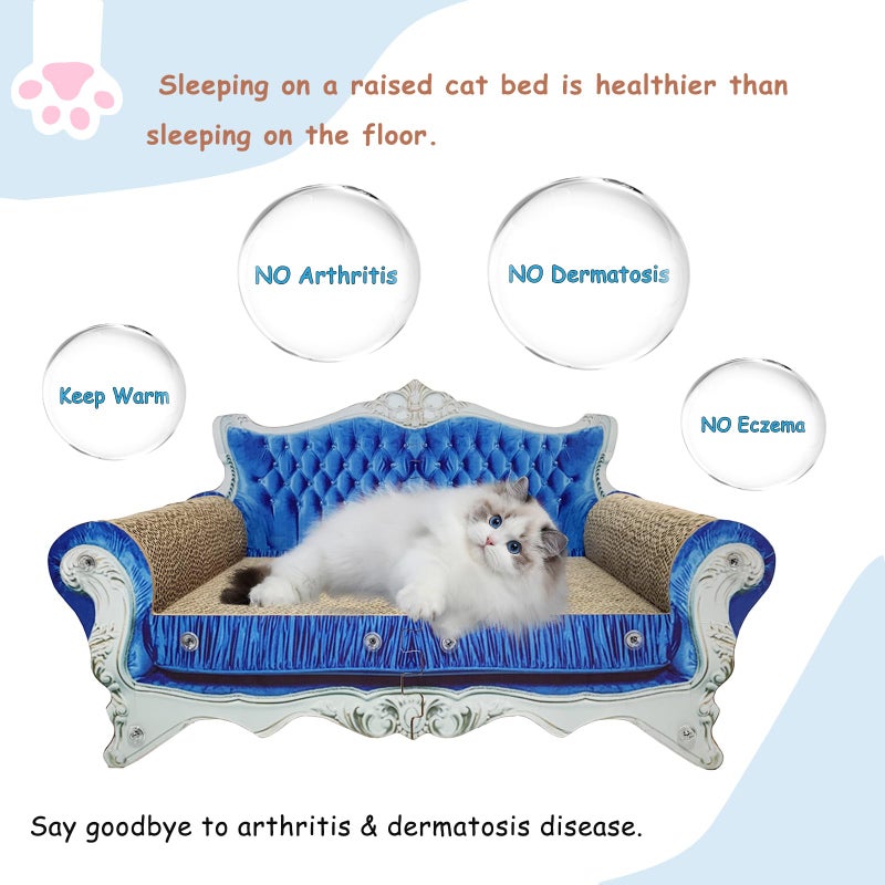 INRLKIT Luxury Cardboard Cat Scratcher Sofa Bed, Couch Shaped Cat Scratching Board, Scratch Lounge with Catnip, Scratcher for Indoor Cats Kittens Kitties - Image 5