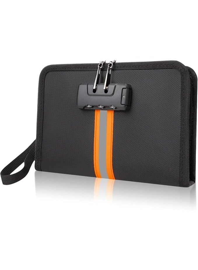 Fireproof Document Bag with Lock, Black, Small - Image 1