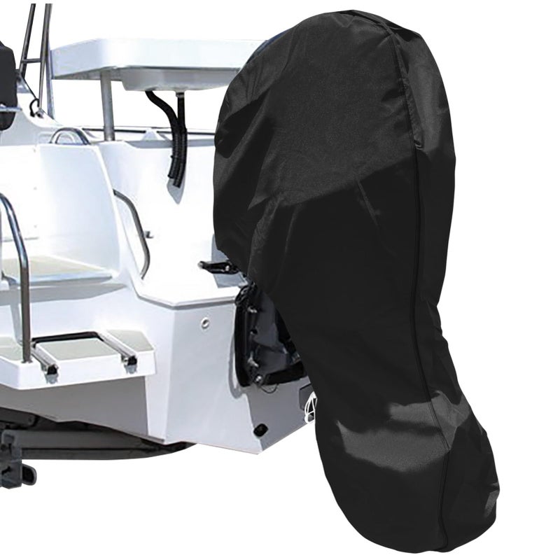 iCOVER Outboard Motor Covers, Trailerable Full Boat Engine Cover Waterproof Heavy Duty Oxford Fabric with Zipper, Fits 60-100HP Motors - Image 1