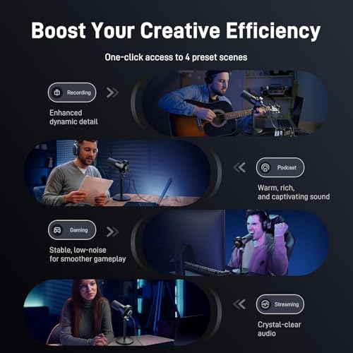 MAONO Dynamic Microphone for Podcast: PC Computer Gaming Mic USB-C & XLR with 192kHz/24bit for Podcasting Studio Recording Streaming Content Creation PD300XT Black - Image 4