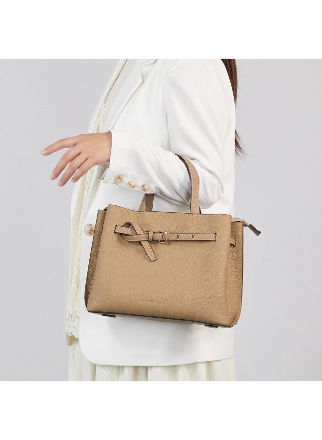 YEARCON Top Grain Leather】2025 Commuter Leather Handbag For Women, Tote Bag Gift For Mom - Image 3