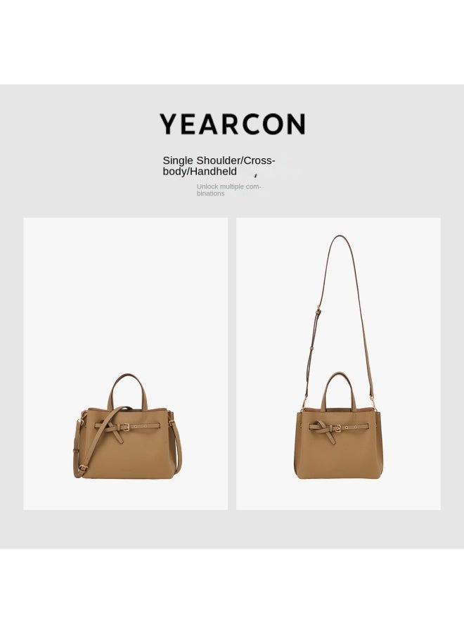 YEARCON Top Grain Leather】2025 Commuter Leather Handbag For Women, Tote Bag Gift For Mom - Image 4