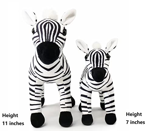Ice King Bear Mom and Baby Stuffed Animals Set Zoo Wild Animals Zebra - Image 5