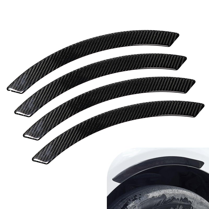 Opuweiy Car Fender Protector 2PCS Carbon Fiber Wheel Arch Protective Stickers Universal SelfAdhesive Automobile Wheel Arch Decorative Strips for AntiScuff Black - Image 3