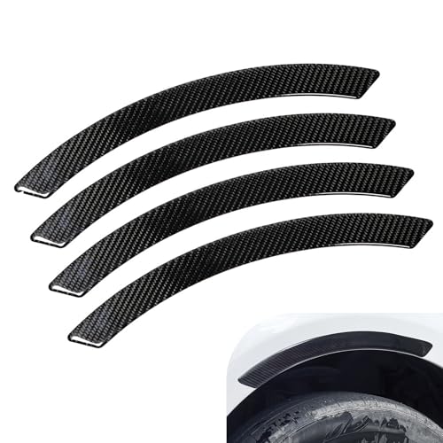 Opuweiy Car Fender Protector 2PCS Carbon Fiber Wheel Arch Protective Stickers Universal SelfAdhesive Automobile Wheel Arch Decorative Strips for AntiScuff Black - Image 1