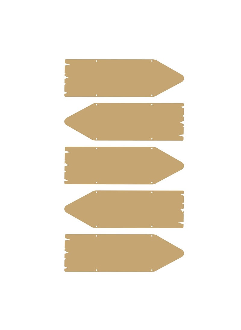 LET'S DIY - LETS DIY MDF Rectangular Arrow Shape Boards Set of 5 Blank DIY Craft Plaques for Wall Hanging and Home Dcor Craft Boards - Image 1