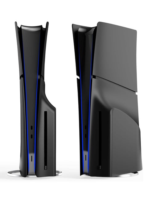 PS5 Silm Console Shell Replacement Plate for PS5 Silm Anti Scratch Dustproof Skin Wraps Protective Cover Profession Game Accessories for Sony Playstation 5 Silm Console Disc Edition Black