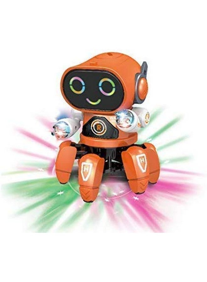 VGRASSP Bot Robot Pioneer Colorful Lights and Music All Direction Movement Dancing Robot Toys for Boys and Girls (Orange) - Image 2