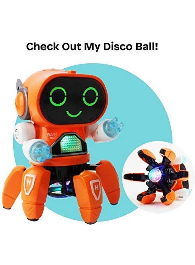 VGRASSP Bot Robot Pioneer Colorful Lights and Music All Direction Movement Dancing Robot Toys for Boys and Girls (Orange) - Image 5