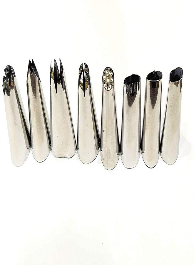 Baking Set Stainless Steel Nozzle Tools Set for Cake Decoration and Icing (8 Pcs) - Image 2