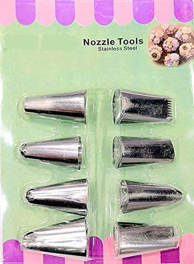 Baking Set Stainless Steel Nozzle Tools Set for Cake Decoration and Icing (8 Pcs) - Image 1
