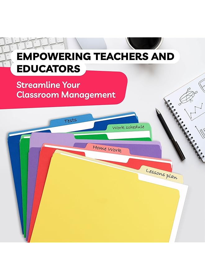 إيروريكس مجلدات ملفات ملونة مجلدات بلاستيكية بحجم خطابات مجلدات مدرسية جمالية للأعمال التجارية مجلدات مانيلا للمستندات ورقية عبوة من 30 مجلدًا مقاس 8.5 × 11 بوصة و1 و3 قطع و5 ألوان - Image 5