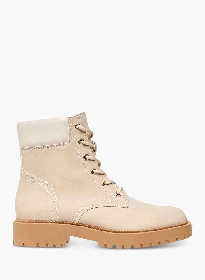 Flora Bella By Shoexpress Women's Pand Zippered Ankle Boots with Chunky Sole