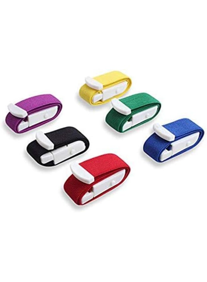 Soofam 6 Pcs Adjustable Clasp Tourniquet Bandage, Medical Emergency First Aid Quick Release Elastic Strap Buckle Band, Emergency Tourniquet Buckle (Multicolour) - Image 1