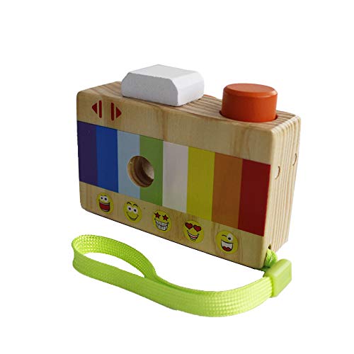 GoodPlay Cartoon Mini Wooden Camera Toy with Multi-Prism Kaleidoscope Pictures Lens Portable Camera for Children Toddlers (Carrying in The Hand) - Image 5