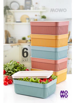 Mowo Home طقم حاويات تخزين مطبخي دراجي 2.5 لتر مكون من 6 قطع  - Image 1