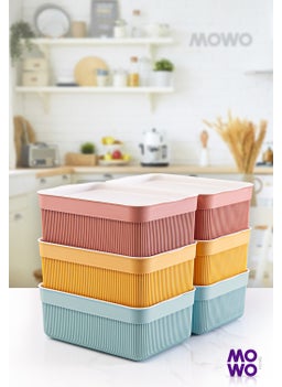 Mowo Home طقم حاويات تخزين مطبخي دراجي 2.5 لتر مكون من 6 قطع  - Image 2