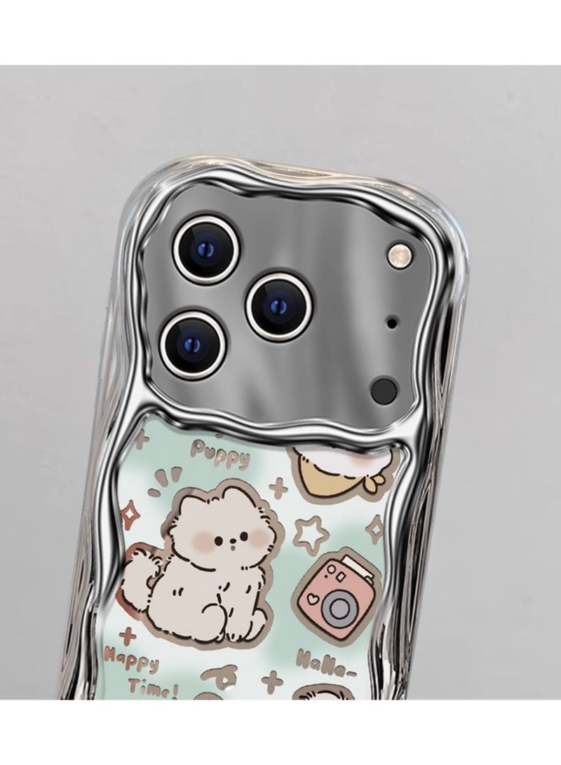 X-level Compatible with iPhone 17 Pro Case with Color Bracelet Chain,Cute Puppy Case Cover Shockproof Protective Soft Silicone Phone Case for iPhone 17 Pro for Women Girls - Image 4