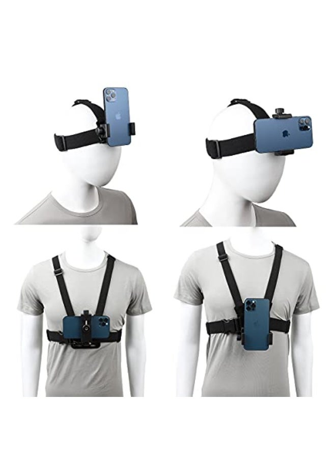 PellKing Mobile Phone Chest Strap Harness Mount Head Strap Holder Kit for POV/VLOG,Cell Phone Clip Compatible with iPhone,Samsung,GoPro Hero 9, 8,7, 6, 5, 4, 3,2, 1,AKASO,DJI Osmo,and Action Cameras…  - Image 2