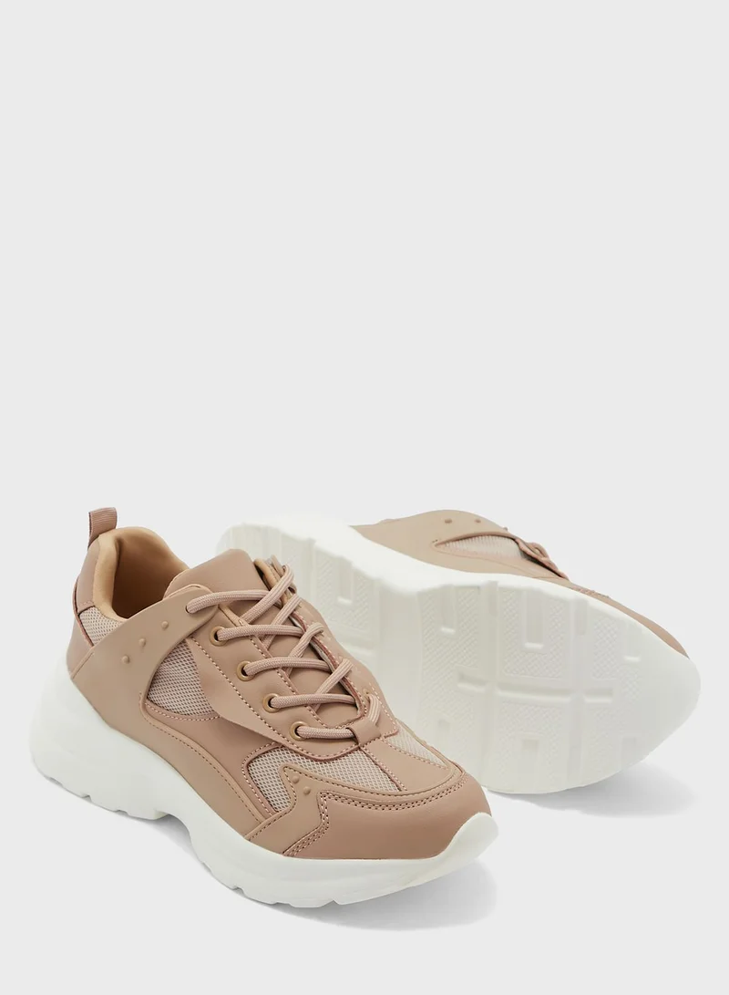 Ginger Tonal Chunky Pearl Detail Sneaker