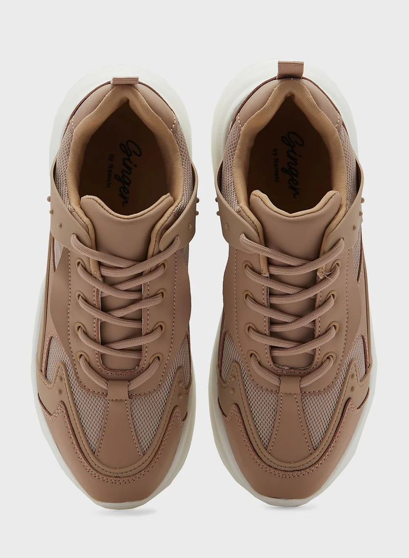 Ginger Tonal Chunky Pearl Detail Sneaker