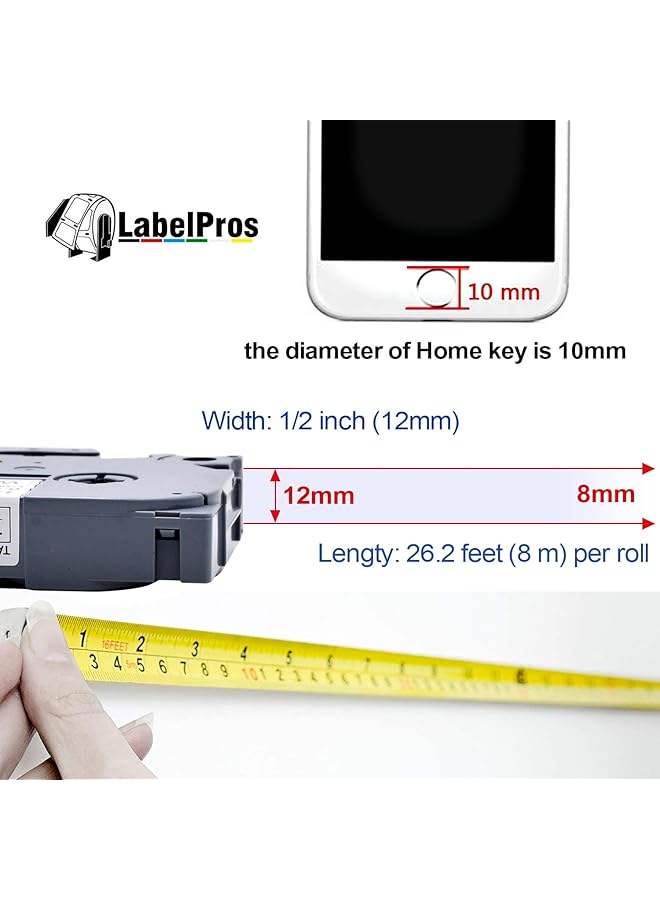 erorex Tze 231 Label Tape Compatible For Brother P Touch Tze 231 Black On White Tape 12Mm 0.47 Inch Tz 231 Replacement For P Touch Ptd210 Pth100 Pth110 Ptd400 Label Maker 8 Pack 8Cai - Image 3