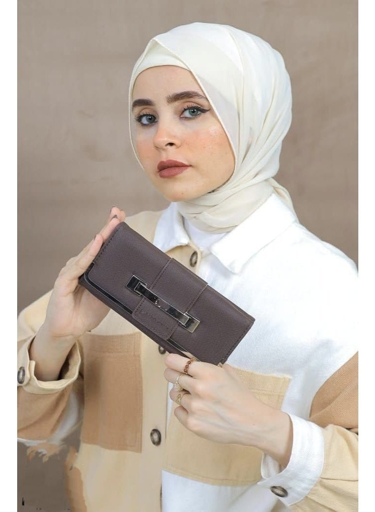محفظة مصنوعة والبوليستر للنساء، بتصميم كلاسيكي باللون الأسود، مقاومة للماء - Image 4