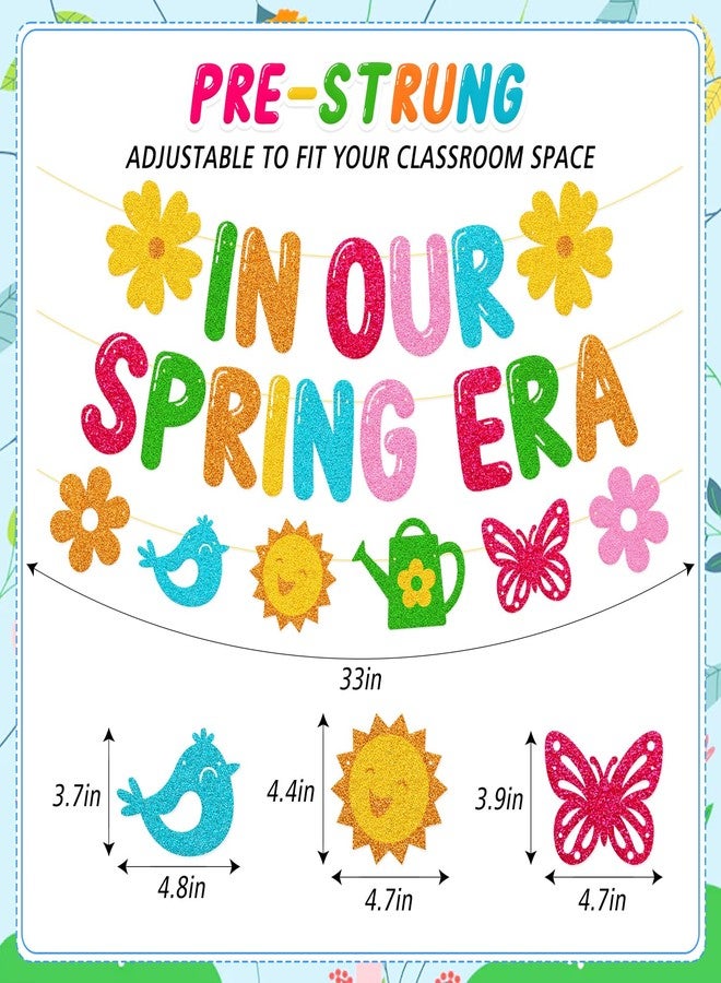 YWLACC In Our Spring Era Banner School Classroom Spring Party Decorations for Student Children Celebrating Happy Spring Party Supplies - Image 2