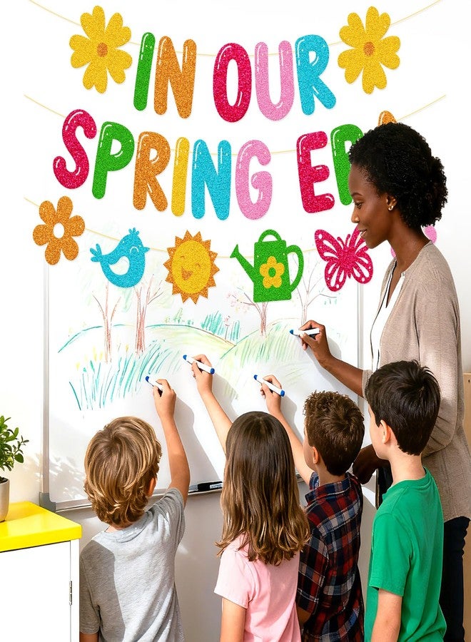 YWLACC In Our Spring Era Banner School Classroom Spring Party Decorations for Student Children Celebrating Happy Spring Party Supplies - Image 4