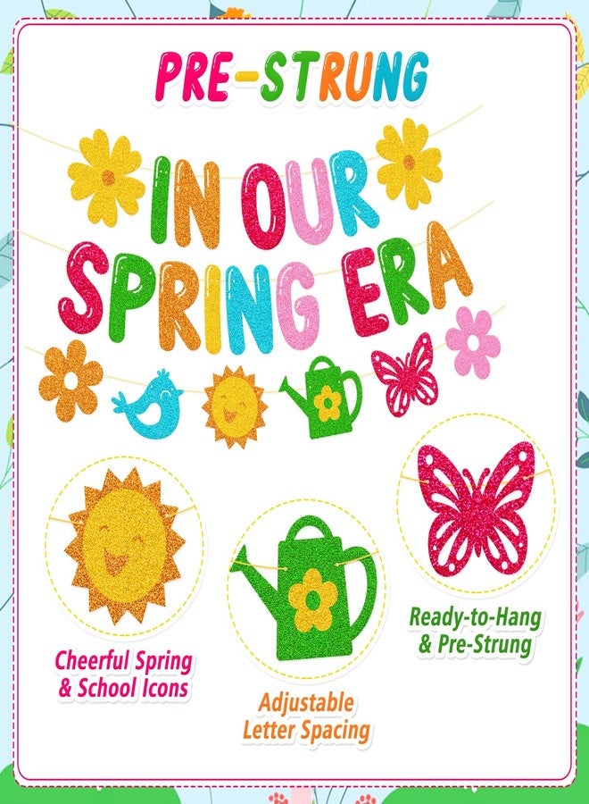 YWLACC In Our Spring Era Banner School Classroom Spring Party Decorations for Student Children Celebrating Happy Spring Party Supplies - Image 3