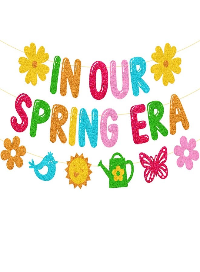 YWLACC In Our Spring Era Banner School Classroom Spring Party Decorations for Student Children Celebrating Happy Spring Party Supplies - Image 1