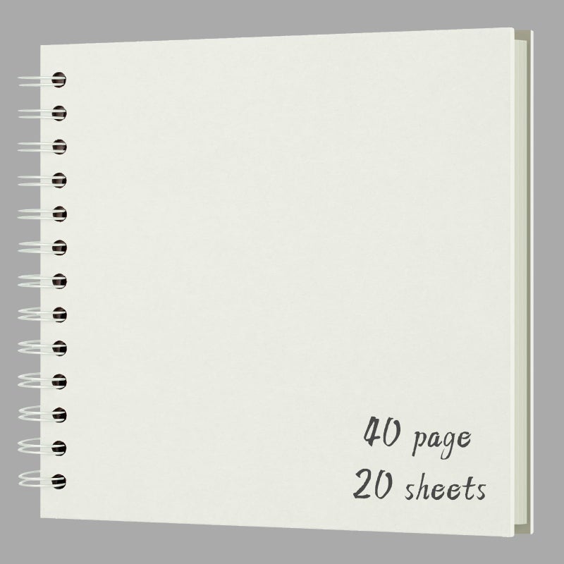 Sprsthai DIY Scrapbook Album 7x7 Inch â€“ Hardcover Kraft Paper Photo Book, Blank Memory Scrap Book for DIY Crafts, Wedding, Anniversary, 40 Pages (20 Sheets), Cream - Image 1