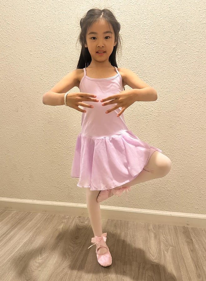 Stelle Girls Ballet Dance Shoes Satin Slippers Gymnastics Flats Split Sole with Ribbon, Ballet Pink, 6 Toddler - Image 2