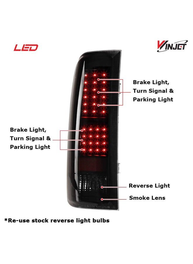 Winjet LED Taillights for [2007-2013 Chevy Silverado 1500] [2007 2008 2009 2010 2011 2012 2013 2014 Silverado 2500/3500] LED Tail lights Rear Lamps Driver and Passenger Side Clear - Image 3