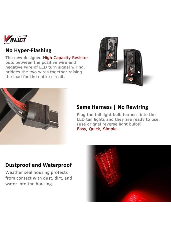 Winjet LED Taillights for [2007-2013 Chevy Silverado 1500] [2007 2008 2009 2010 2011 2012 2013 2014 Silverado 2500/3500] LED Tail lights Rear Lamps Driver and Passenger Side Clear - Image 5