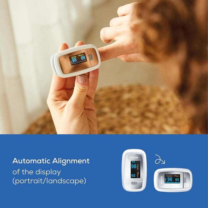 Beurer PO30 Pulse Oximeter Determination of heart rate and arterial oxygen saturation for those with medical conditions Suitable for highaltitude sports Small and lightweight Medical device - Image 5