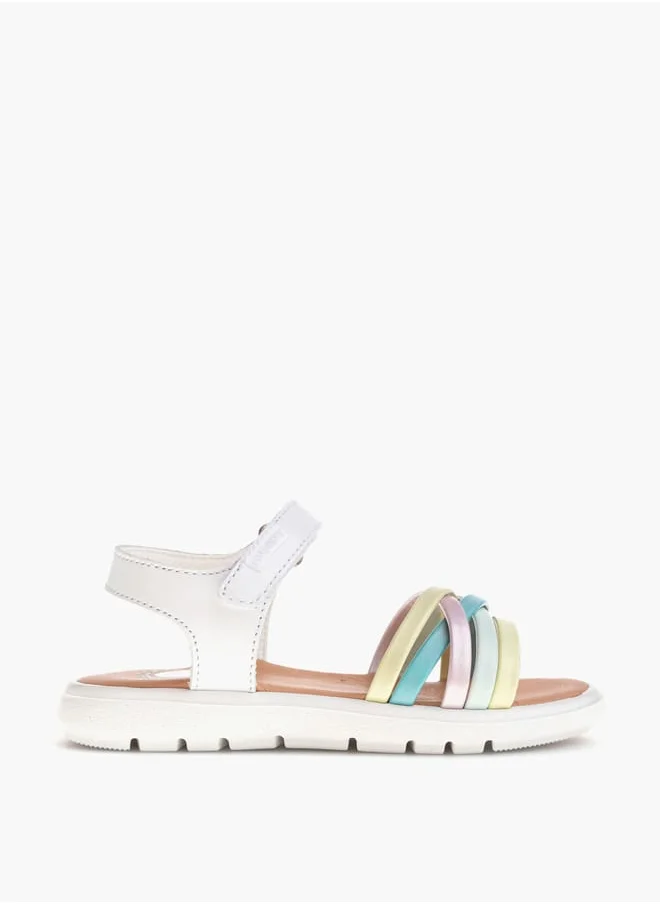 بابلوسكي Girls Strap Sandals With Hook And Loop Closure