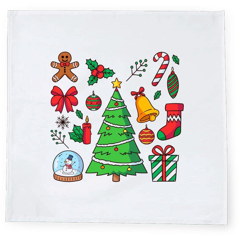 Khakee 6 Pcs Christmas Theme Silk Table Napkins 10x 10 for Xmas Decoration Christmas OrnamentsChristmas Giftxmas21522 - Image 3