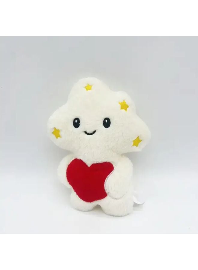 White Plush Bear Cloud Doll With Heart Soft Stuffed Animal Gift For Girls - Image 1