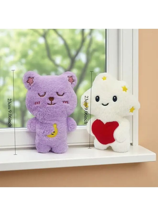 White Plush Bear Cloud Doll With Heart Soft Stuffed Animal Gift For Girls - Image 5