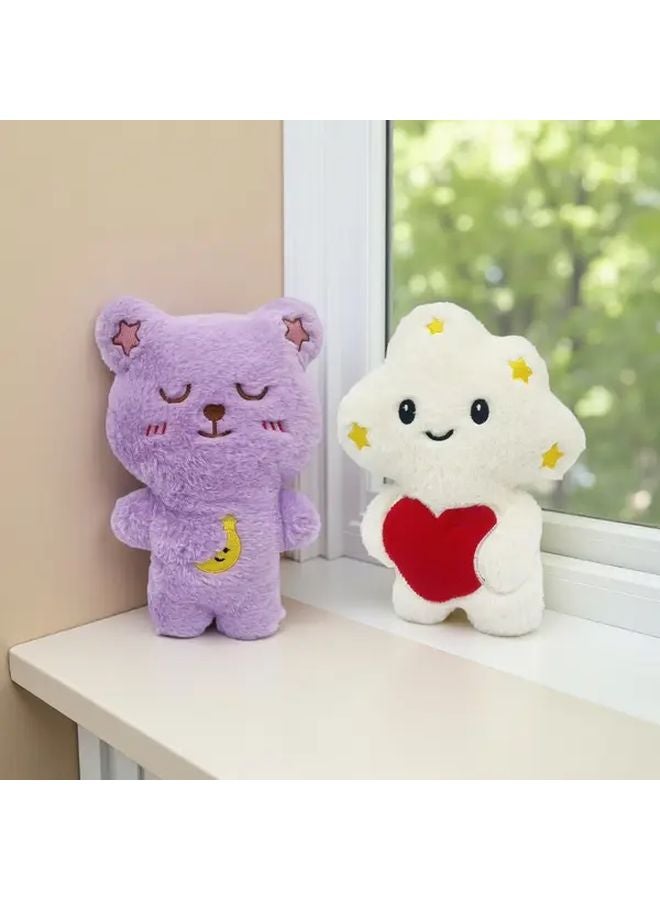 White Plush Bear Cloud Doll With Heart Soft Stuffed Animal Gift For Girls - Image 4