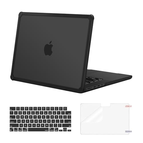 MOSISO Compatible with MacBook Pro 16 inch Case M5 2026 M4 2025 M3 M2 M1 20242021 A3429 A3428 A3403 A3186 A2991 A2780 A2485 3 in 1 Kit CrackResistant Heavy Duty Shell with TPU Bumper Black - Image 1