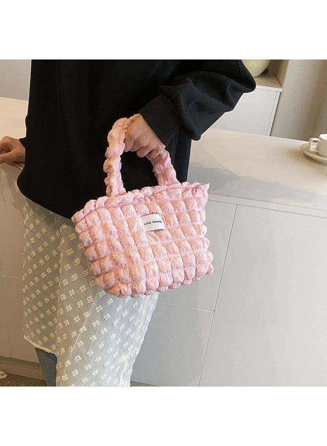 Bubble Cloud Bag Commuter Shoulder Handbag Large Capacity Summer Simple Korean Style Ins Women's Bag-Color:White - Image 3