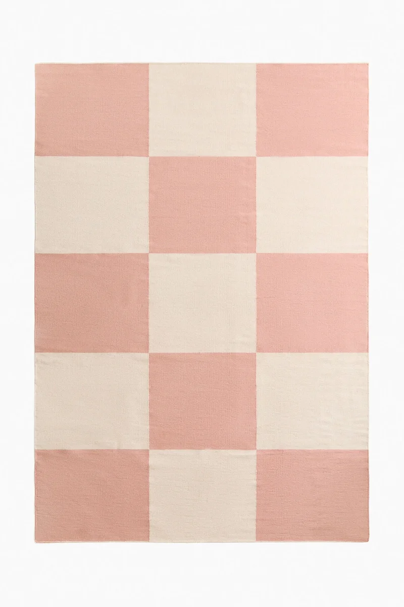 اتش اند ام سجادة قطنية بنمط مربعات