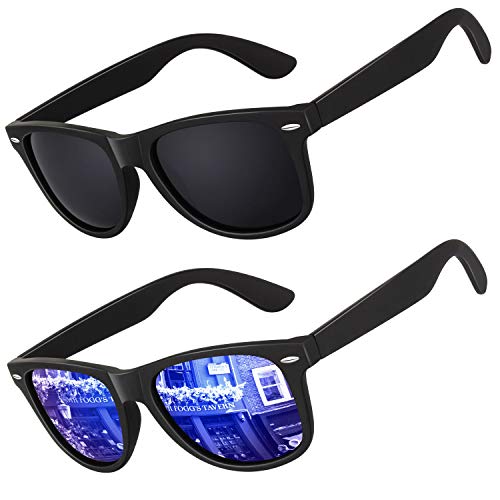 LINVO Polarized Sunglasses for Men Driving Sun glasses Shades 80's Retro Style Design Square - Image 1