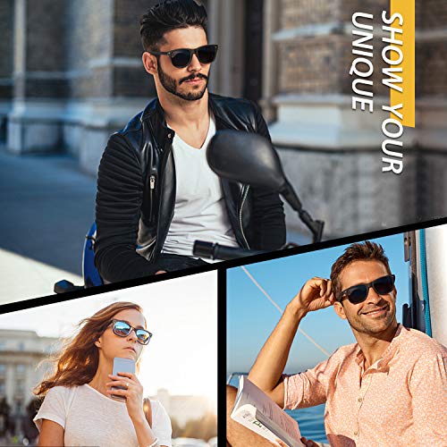 LINVO Polarized Sunglasses for Men Driving Sun glasses Shades 80's Retro Style Design Square - Image 5