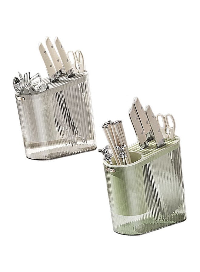 Canjiangjun Dianjiangjun Detachable Knife Rack, Kitchen Storage Shelf, Multi-Functional Organizer For Knives And Chopsticks, Light Gray - Image 2