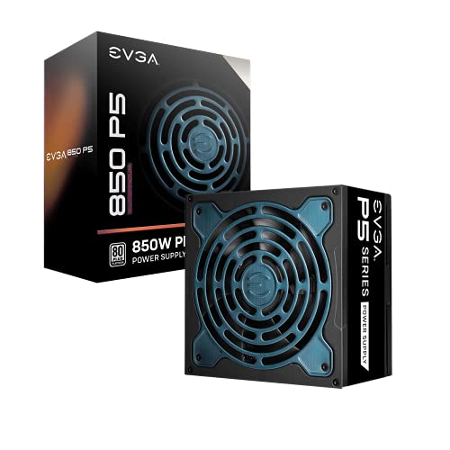 EVGA Supernova 850 P5, 80 Plus Platinum 850W, Fully Modular, Eco Mode with FDB Fan, 10 Year Warranty, Includes Power ON Self Tester, Compact 150mm Size, Power Supply 220-P5-0850-X1 - Image 1